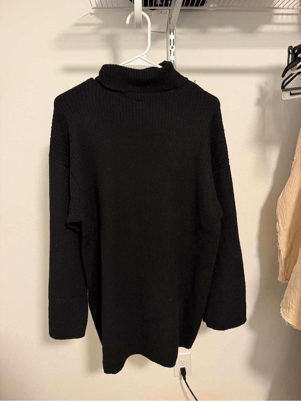Princess Polly Black Ribbed Turtleneck Sweater dress